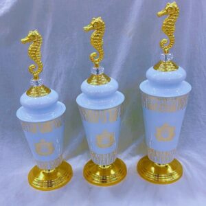 Dragon Jar Brass (Set of 3)