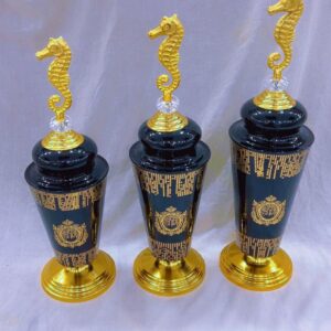 Black Dragon Jar Brass (Set of 3)